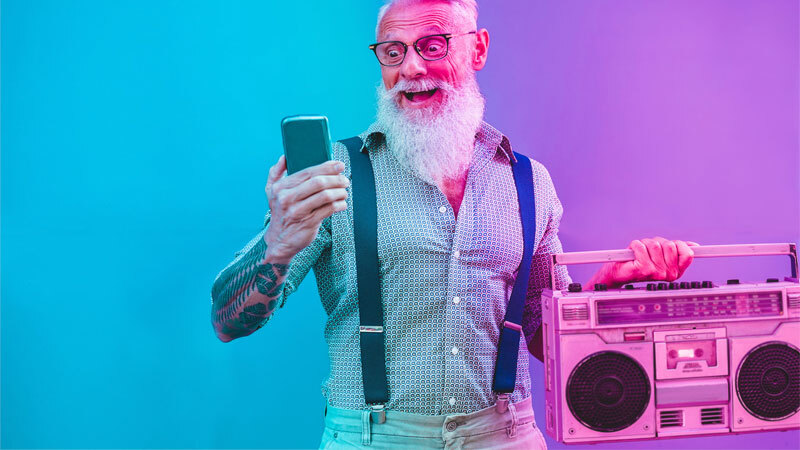 Alphabet Tik Tok Man Holding Phone and Radio